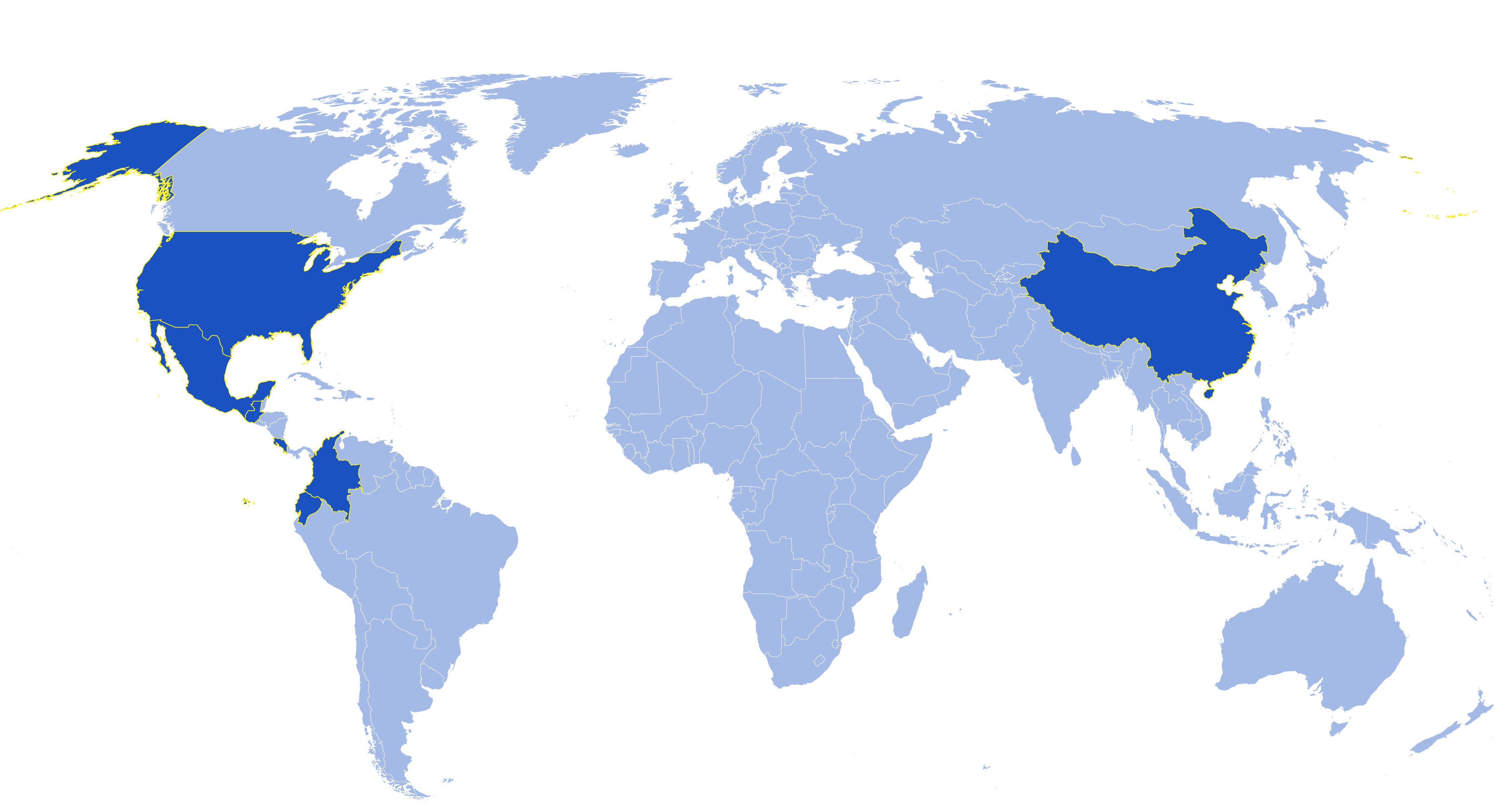 Map of current Rainforest Alliance certified flowers & plants farms