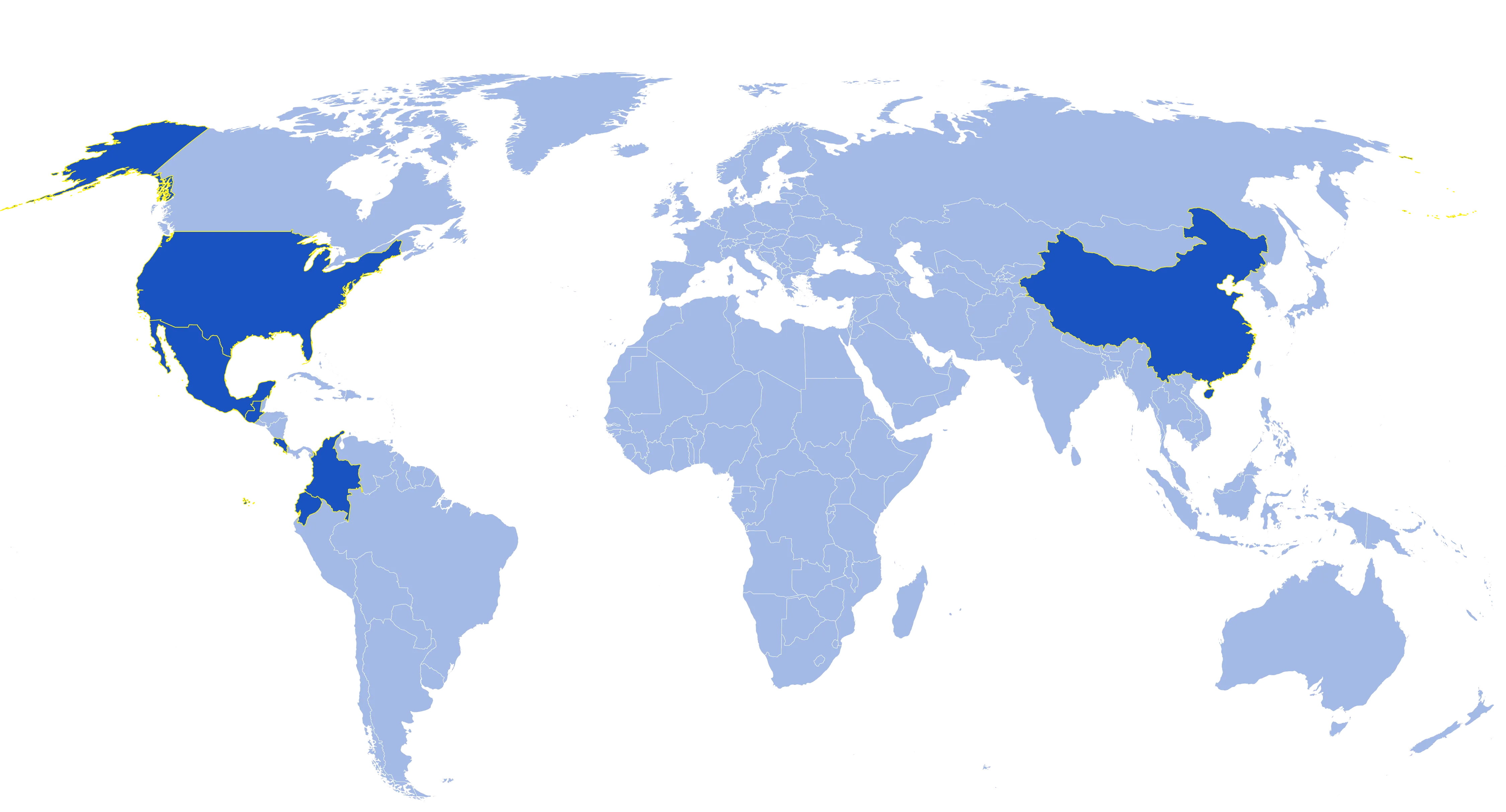 Map of current Rainforest Alliance certified flowers & plants farms