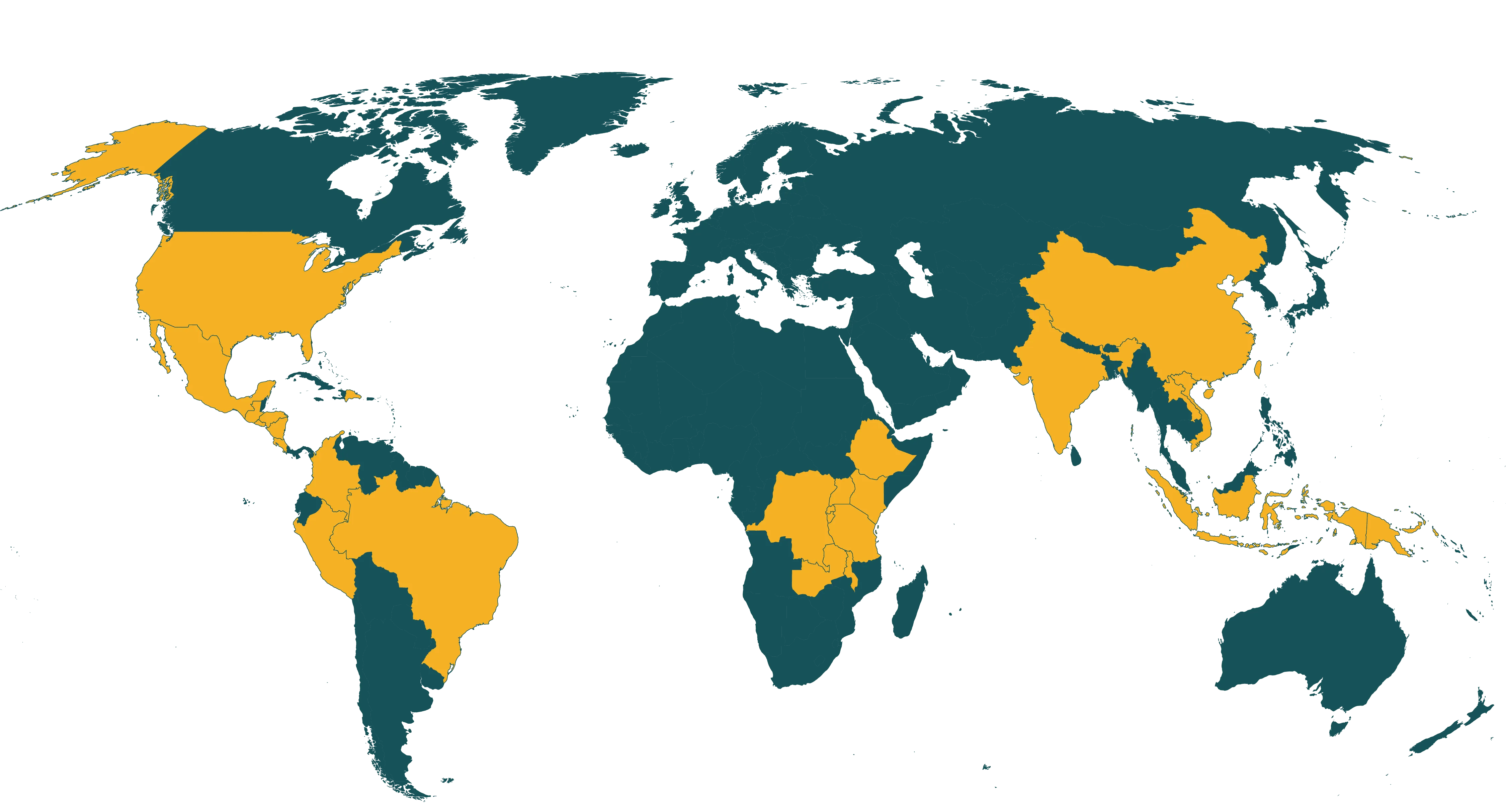 Map of current Rainforest Alliance certified coffee farms