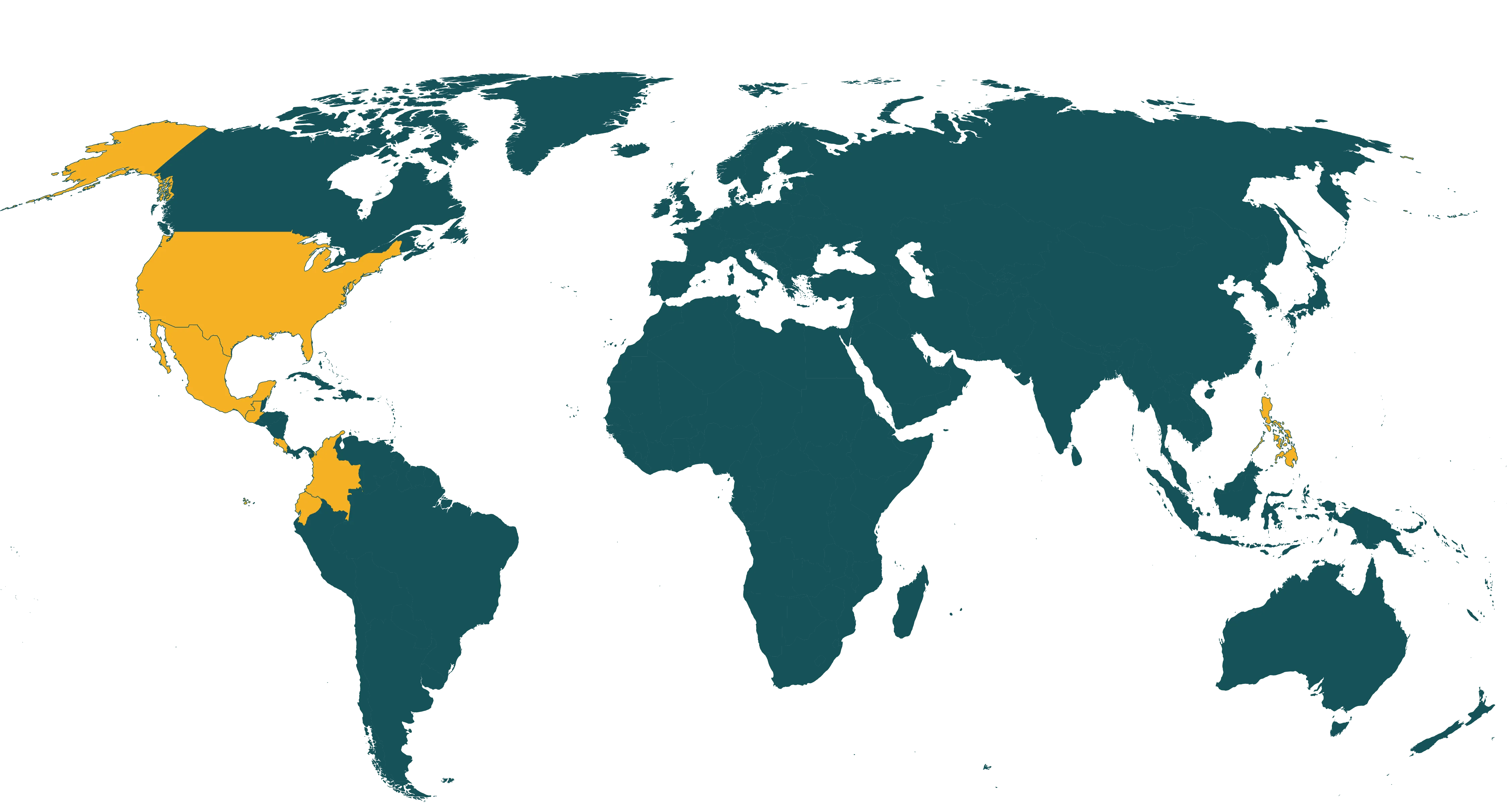 Map of current Rainforest Alliance certified flowers & plants farms