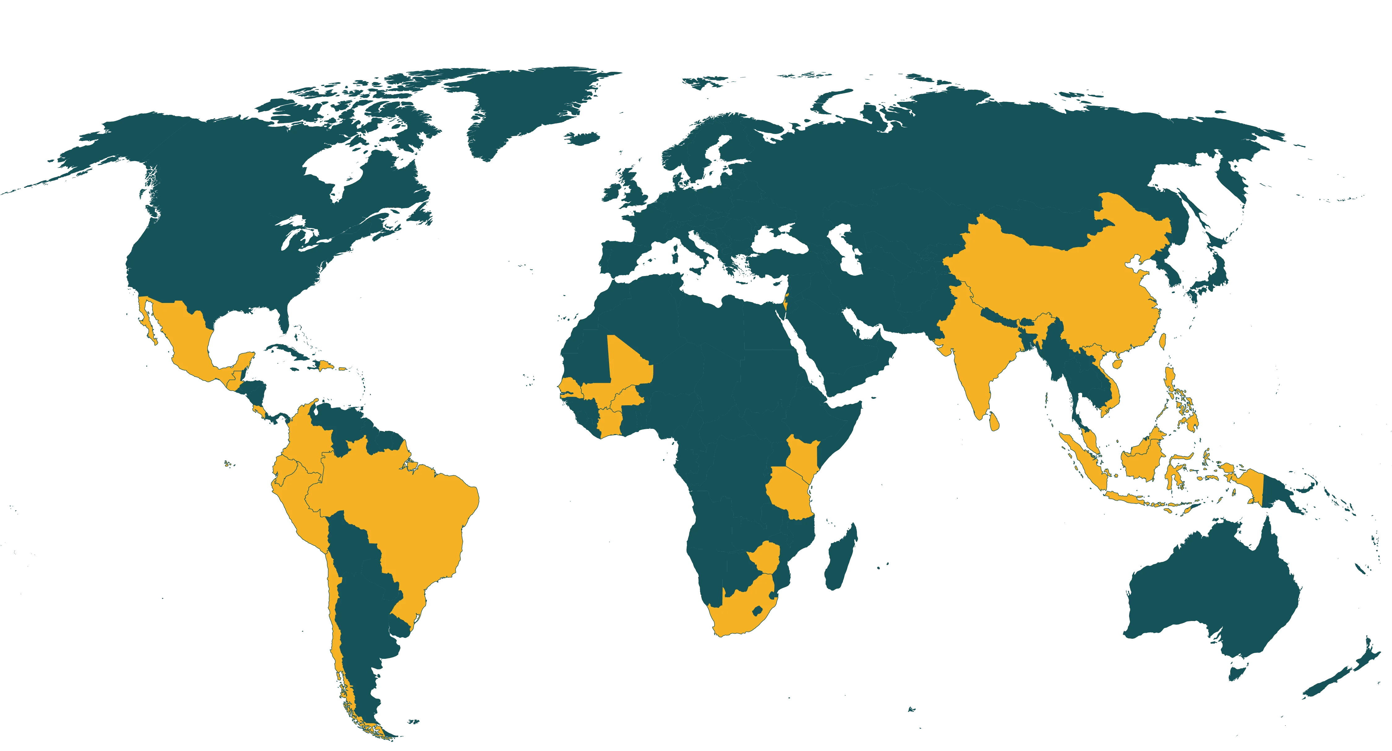 Map of current Rainforest Alliance certified fruit farms