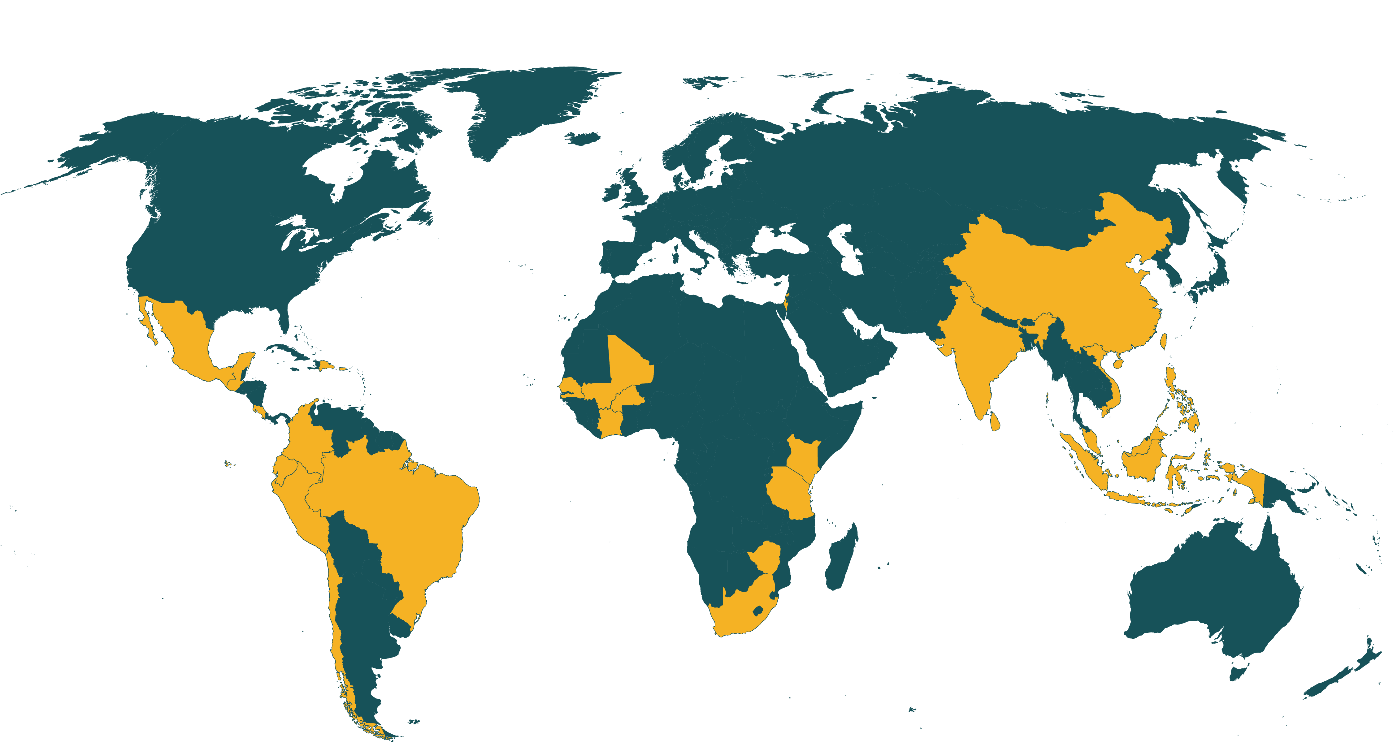 Map of current Rainforest Alliance certified fruit farms