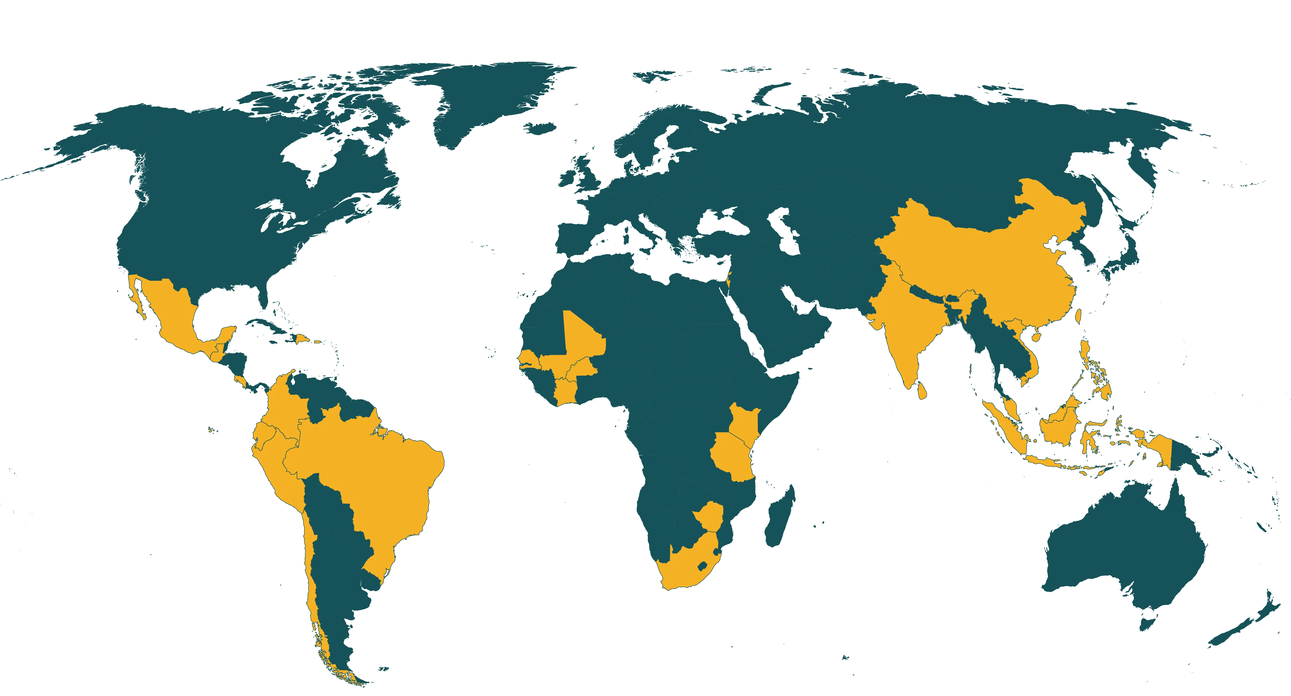 Map of current Rainforest Alliance certified fruit farms