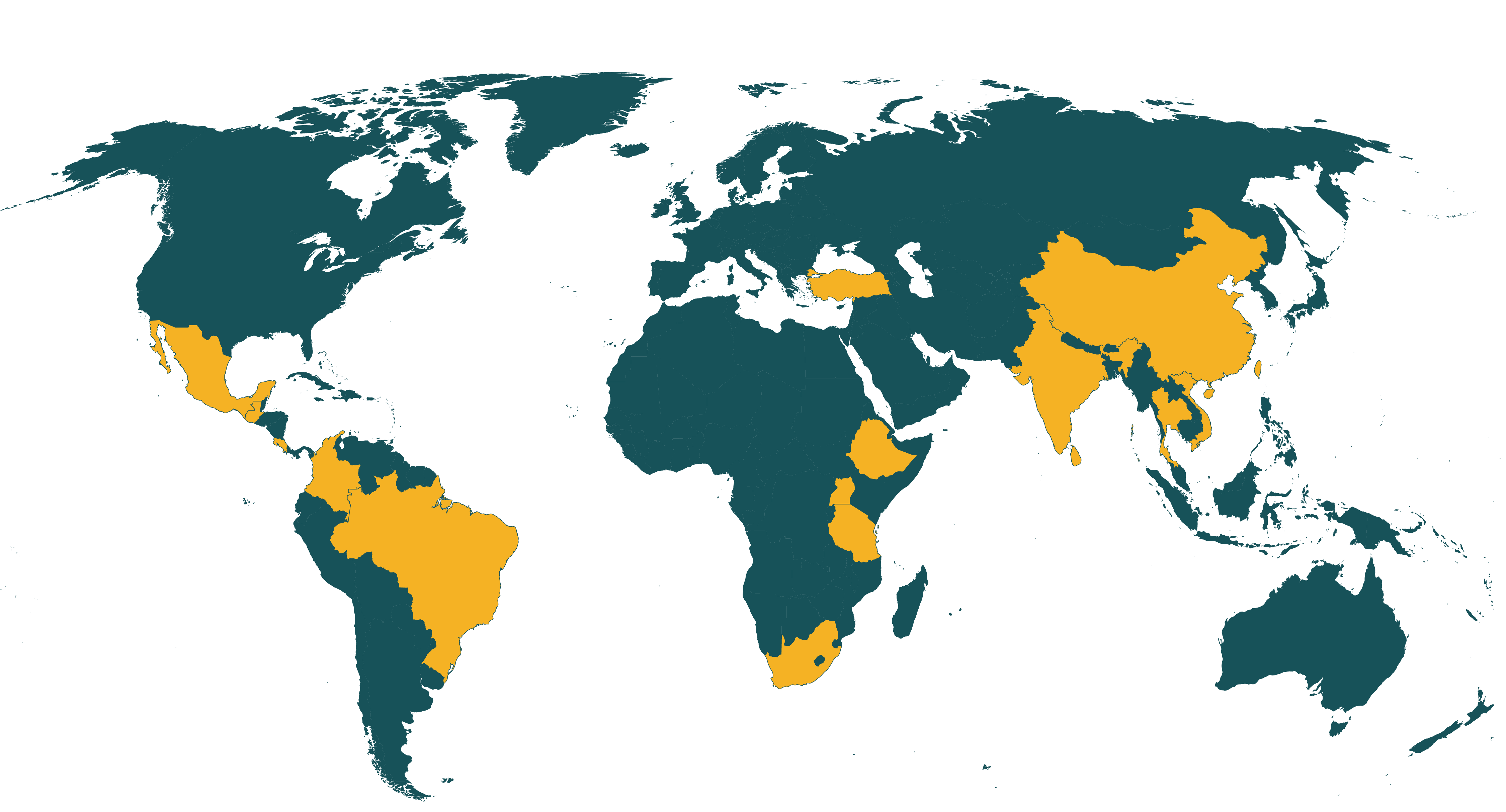Map of current Rainforest Alliance certified herbs & spices farms