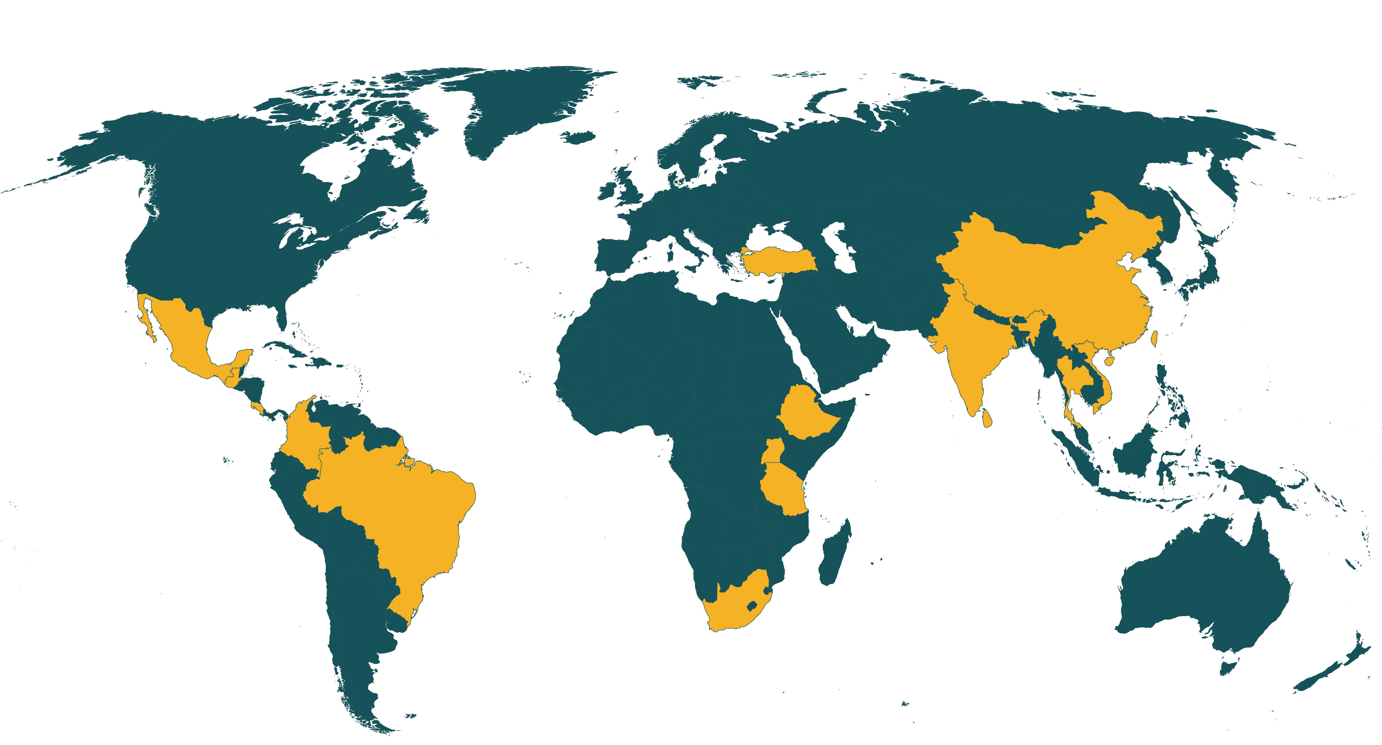 Map of current Rainforest Alliance certified herbs & spices farms