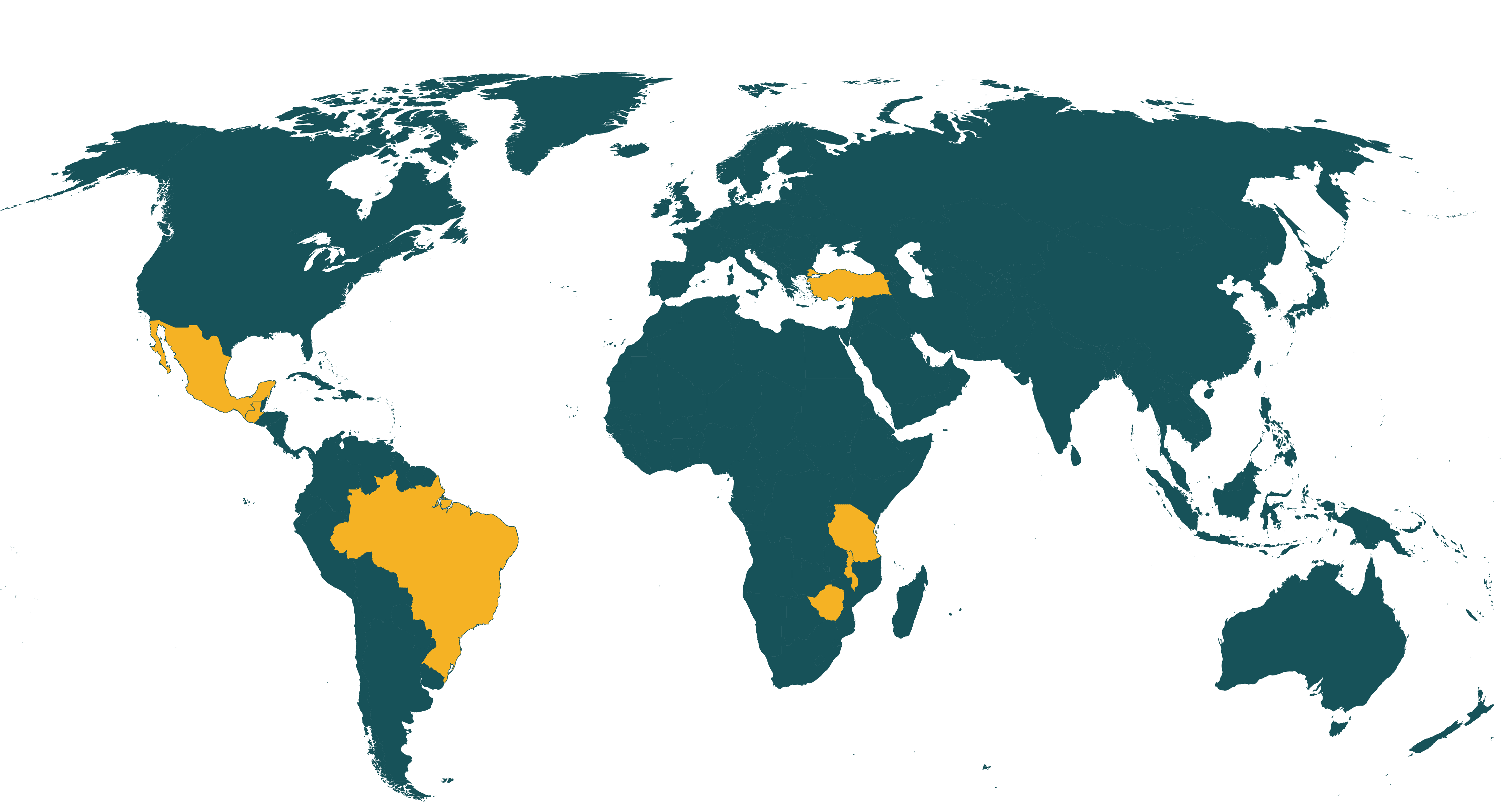 Map of current Rainforest Alliance certified nuts farms