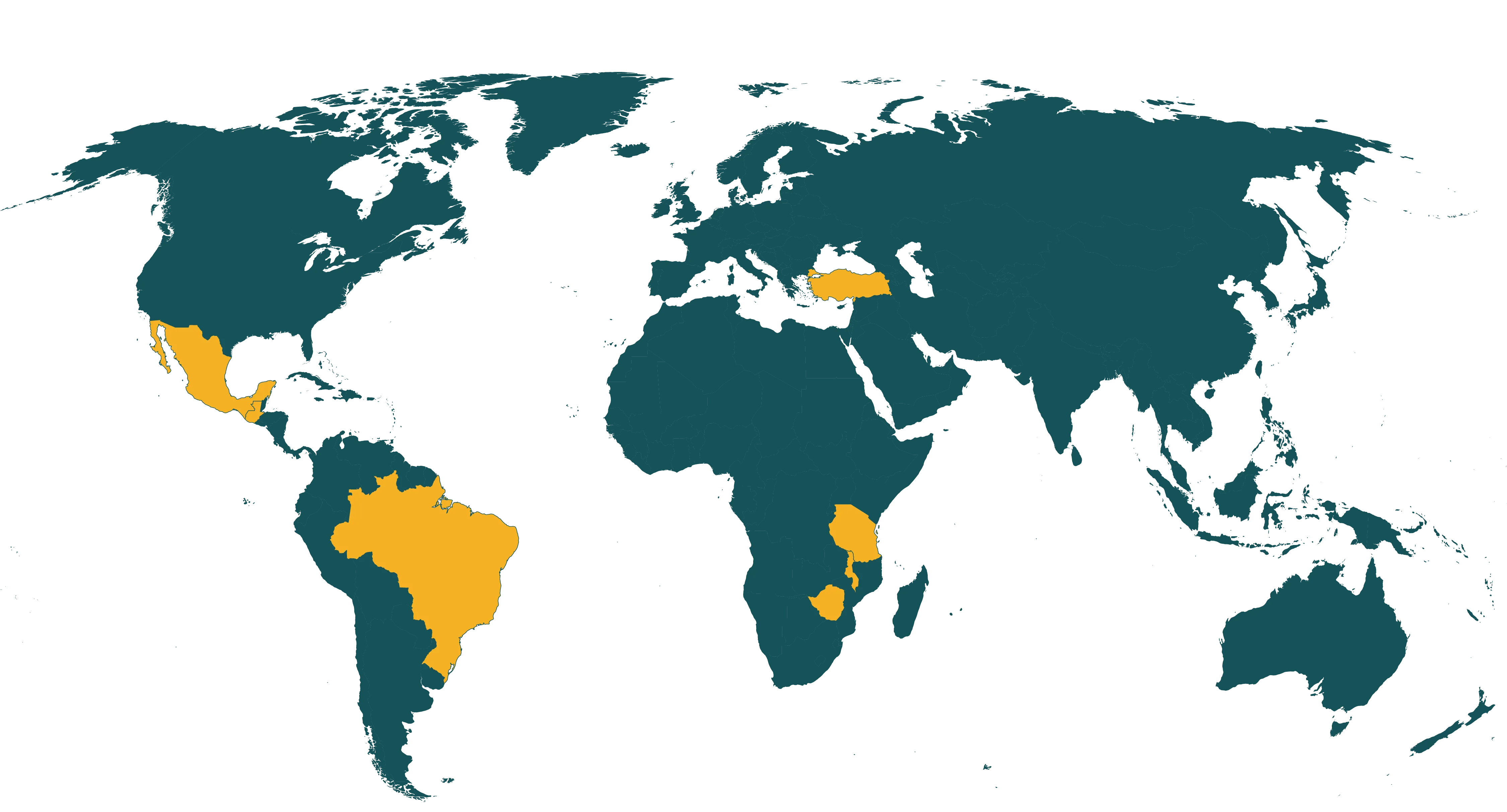 Map of current Rainforest Alliance certified nuts farms