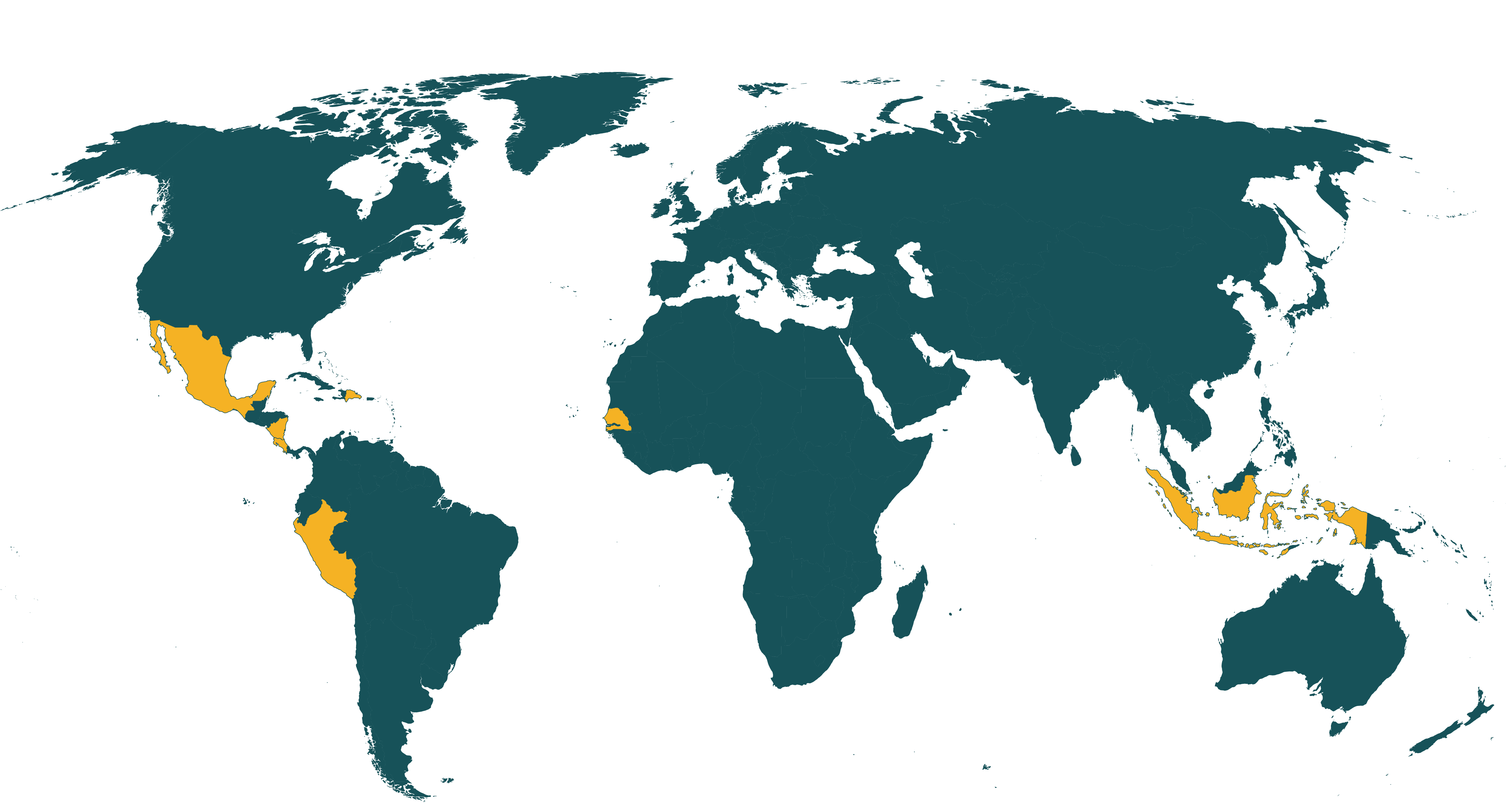 Map of current Rainforest Alliance certified vegetables farms