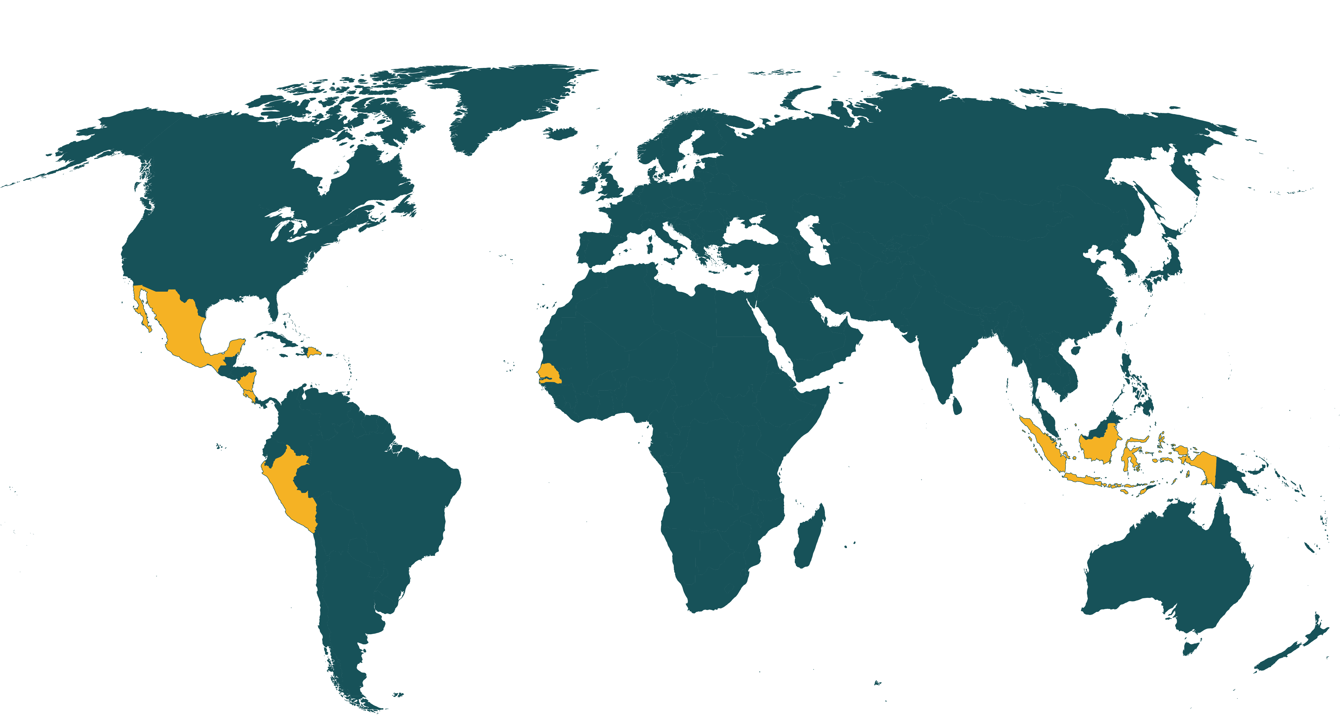 Map of current Rainforest Alliance certified vegetables farms
