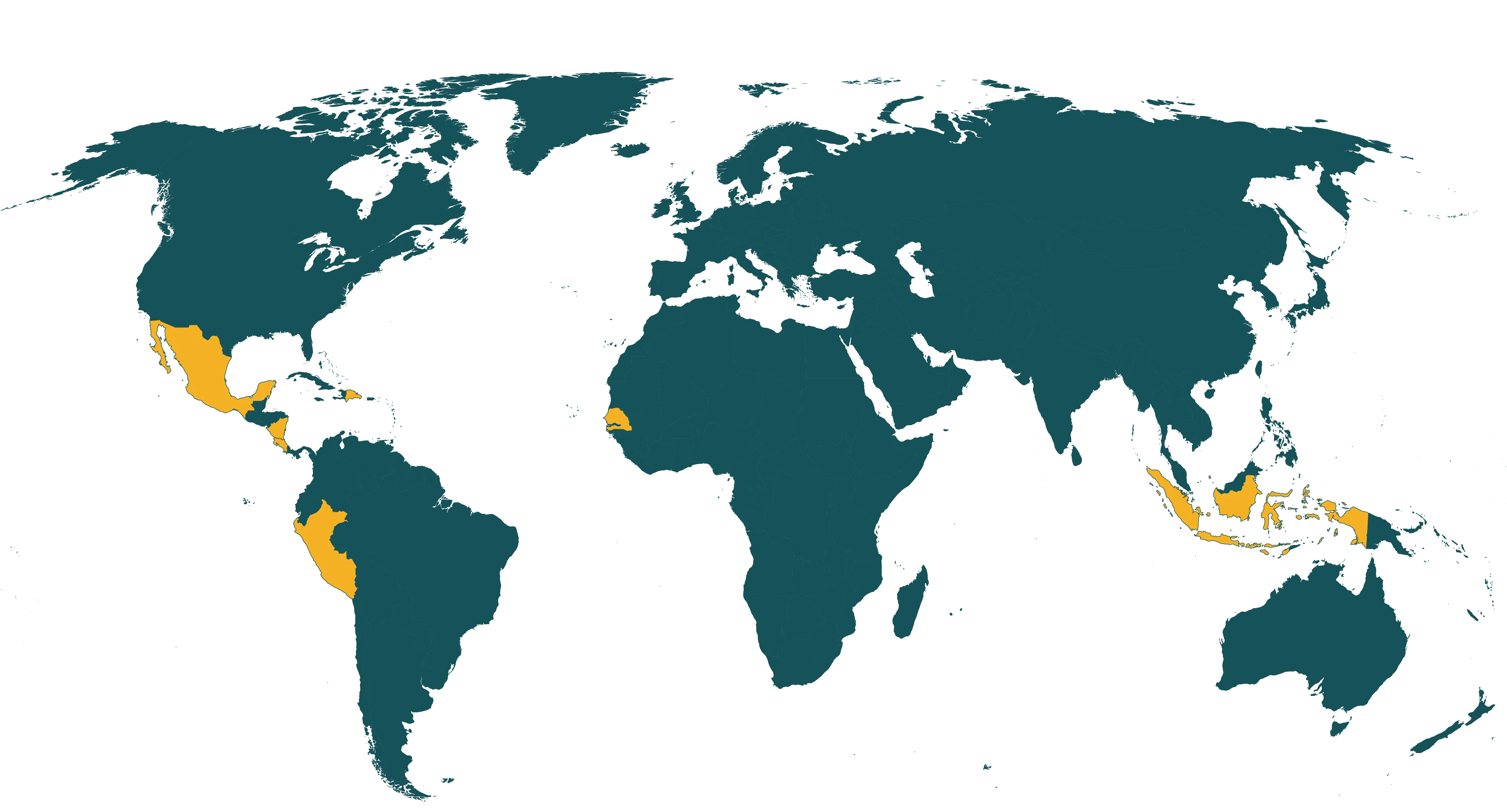 Map of current Rainforest Alliance certified vegetables farms