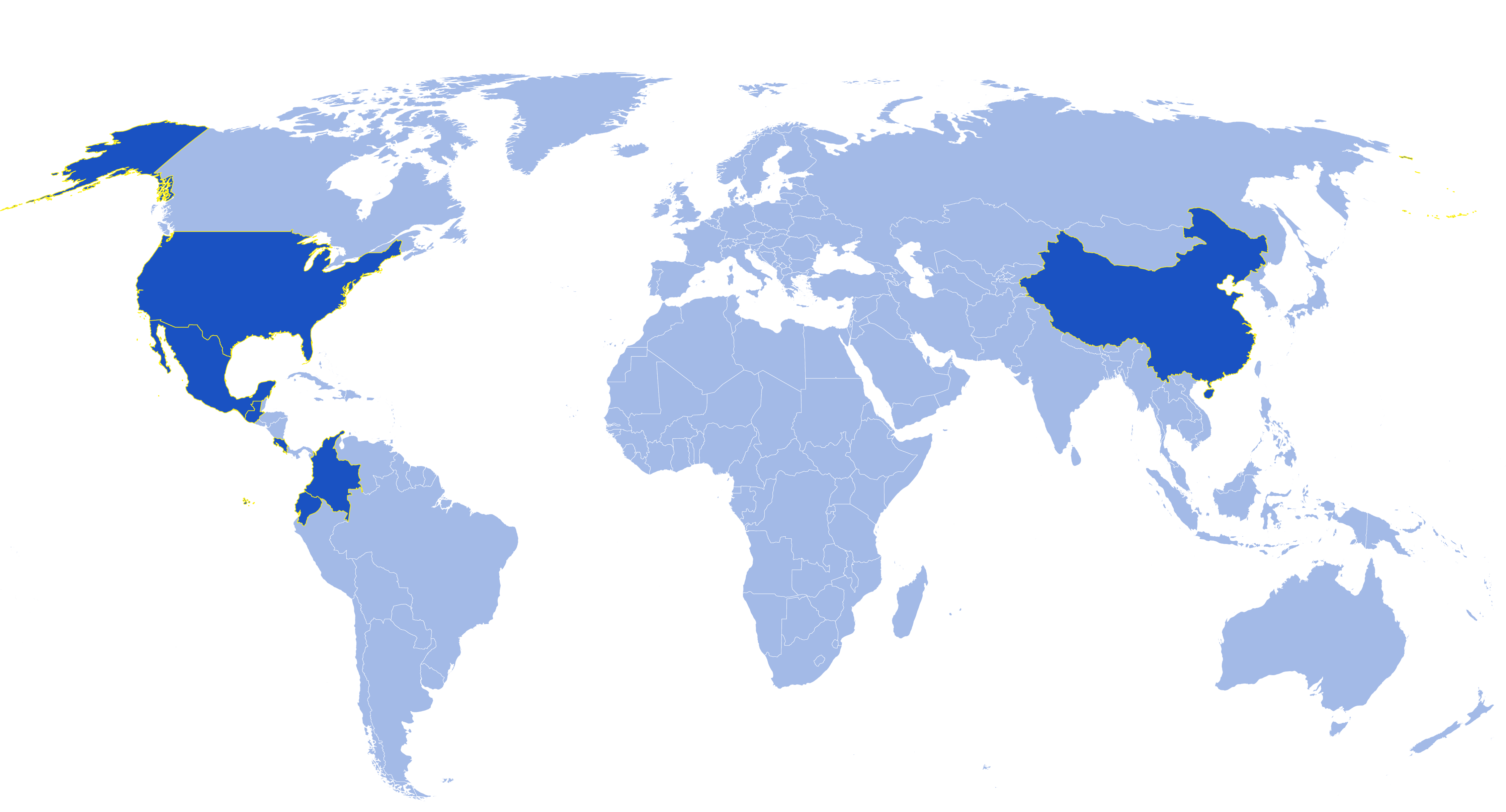 Map of current Rainforest Alliance certified flowers & plants farms