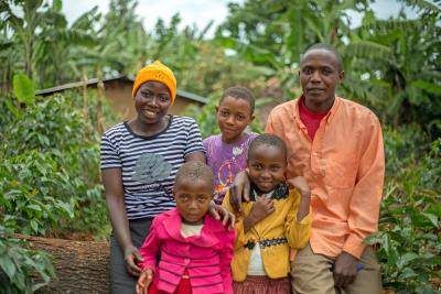 A coffee farming family in Uganda