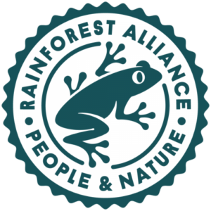 Rainforest Alliance certified products are identified with our frog seal