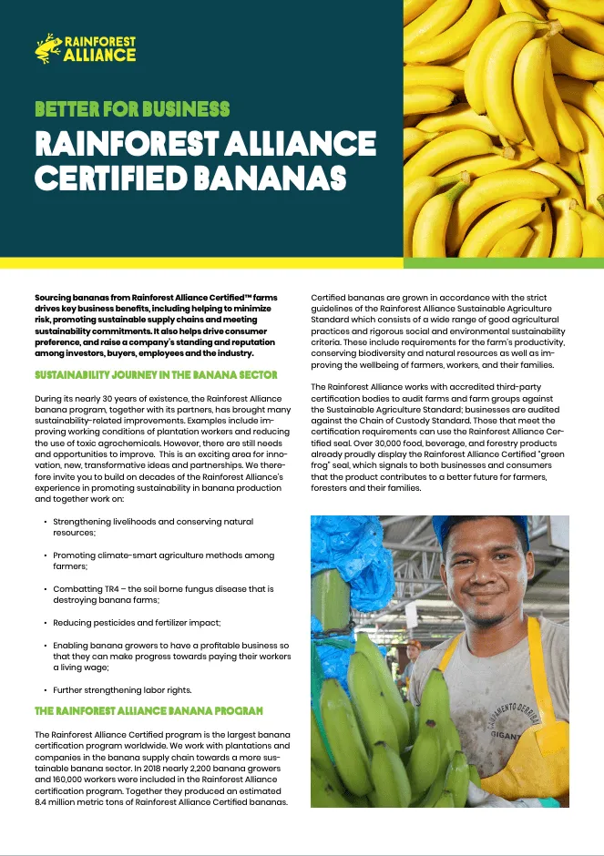 Cover of Better for Business Certified Bananas report