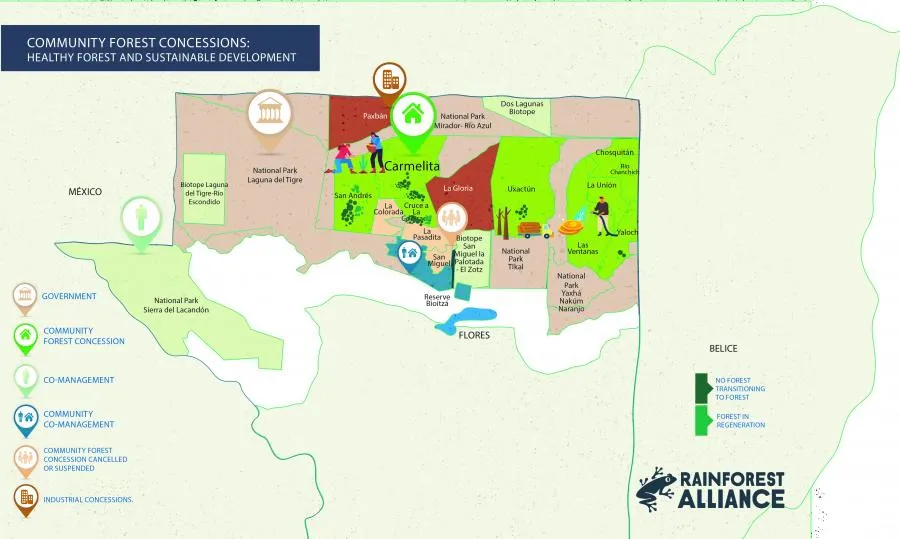 Map of Carmelita community forestry concession
