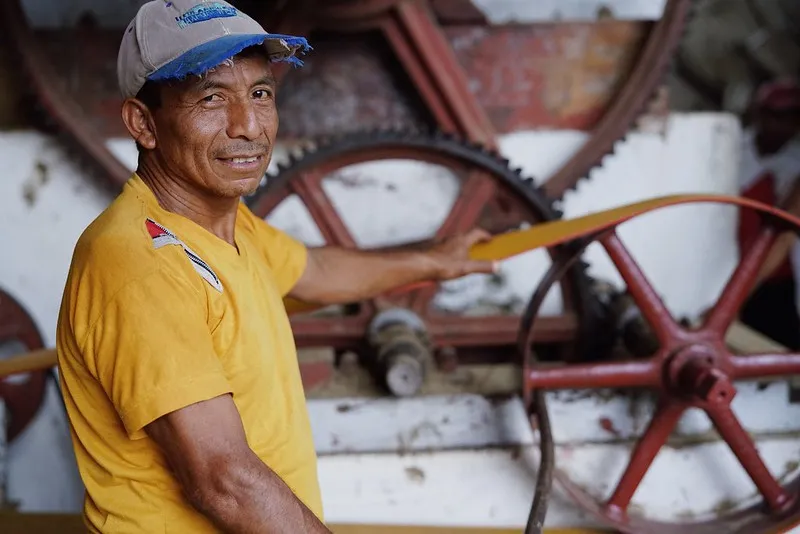 Workers at wet mill