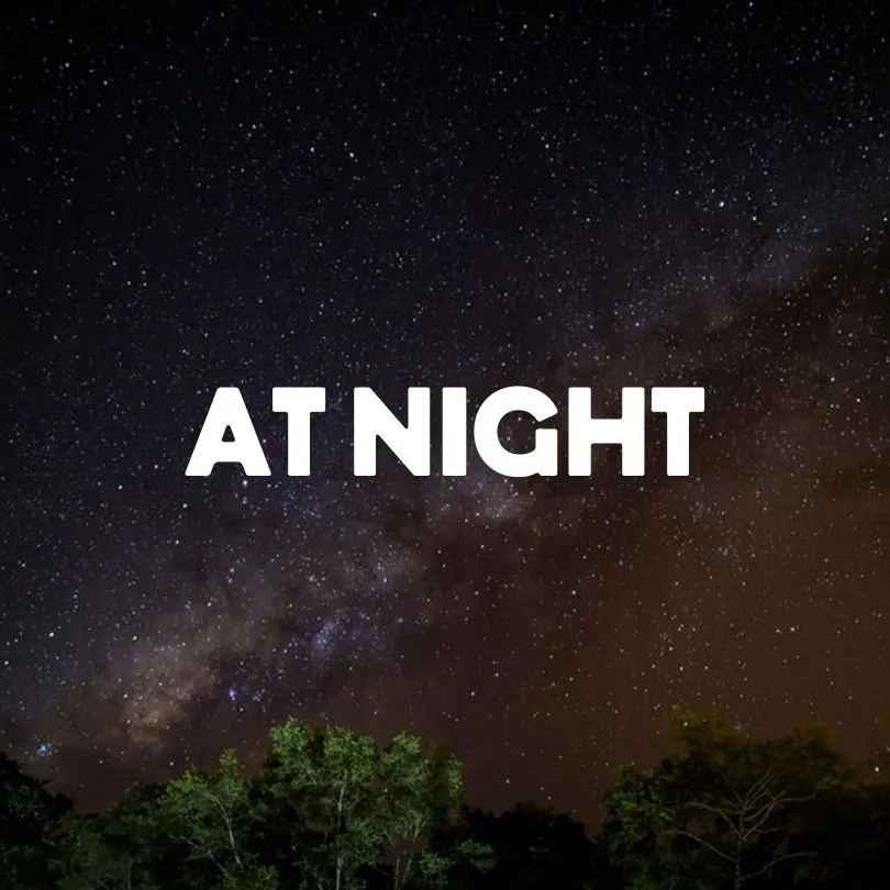 At night