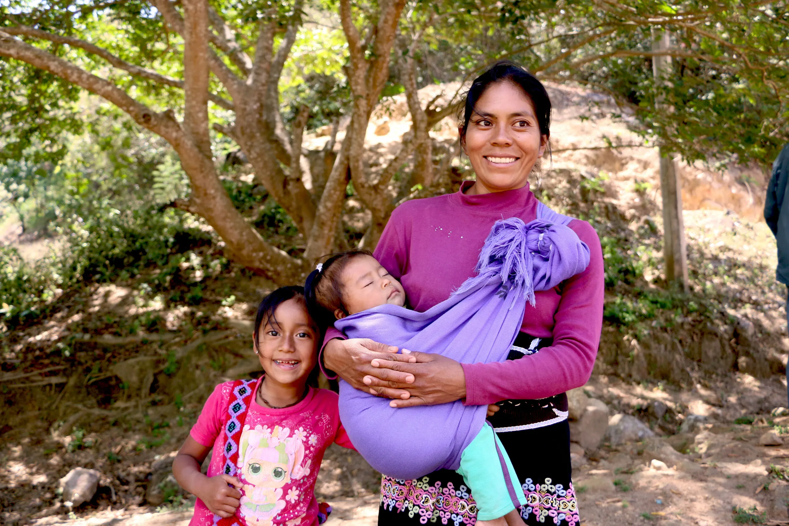 Mother & children in La Ramona, Mexico