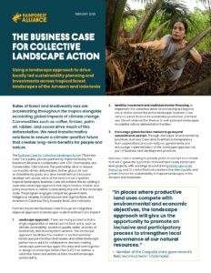The Business Case for Collective Landscape Action cover sheet