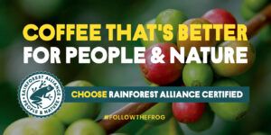 Coffee That's Better For People & Nature digital graphic