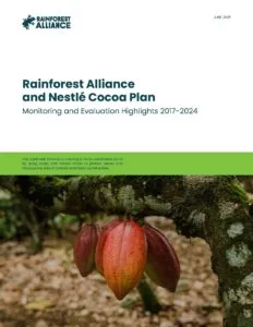 Thumbnail image of the Rainforest Alliance and Nestlé Cocoa Plan Summary Report 2024.