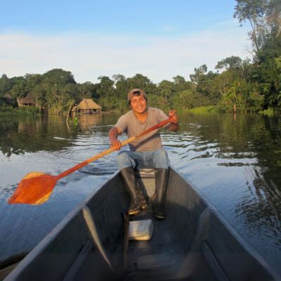 Nature guide leads jungle wildlife tours through the Ecuadorian Amazon.