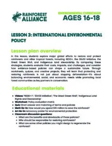 Lesson 3 thumbnail: International Environmental Policy (Ages 16–18).