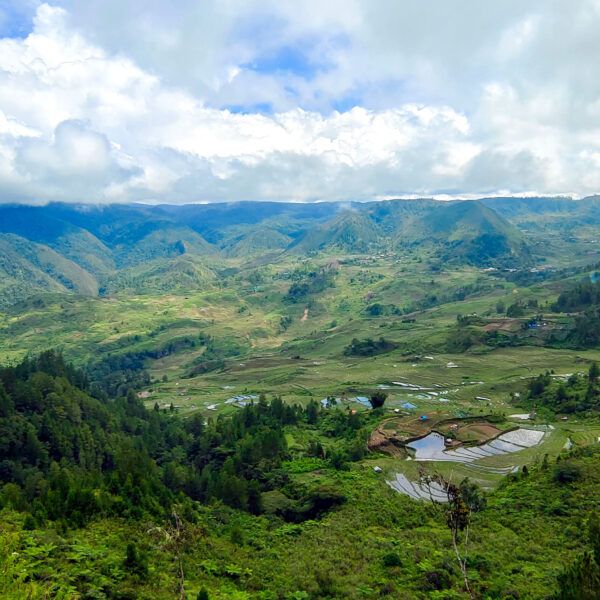 Landscape of North Luwu Regency, South Sulawesi Province, Indonesia.