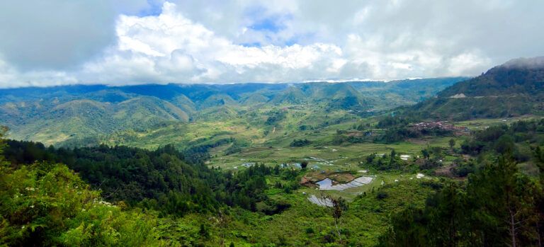 Landscape of North Luwu Regency, South Sulawesi Province, Indonesia.