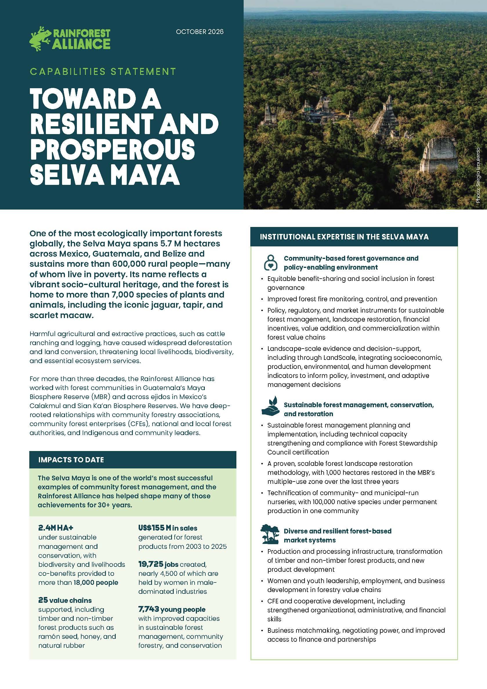 Selva Maya Capabilities Statement cover